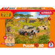 Schmidt - puzzle - vita selvaggia nella savana - schleich - 60 pezzi + figura originale - bambini - da 5 anni