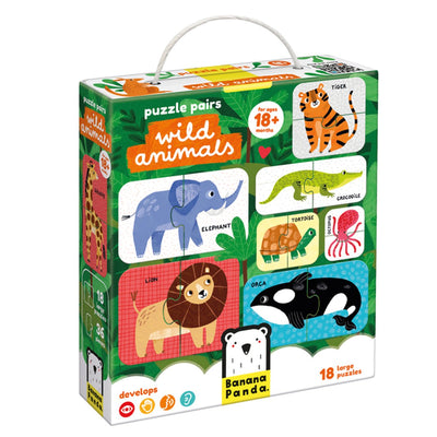 Banana Panda - Coppie puzzle di animali selvatici - 18dlg.