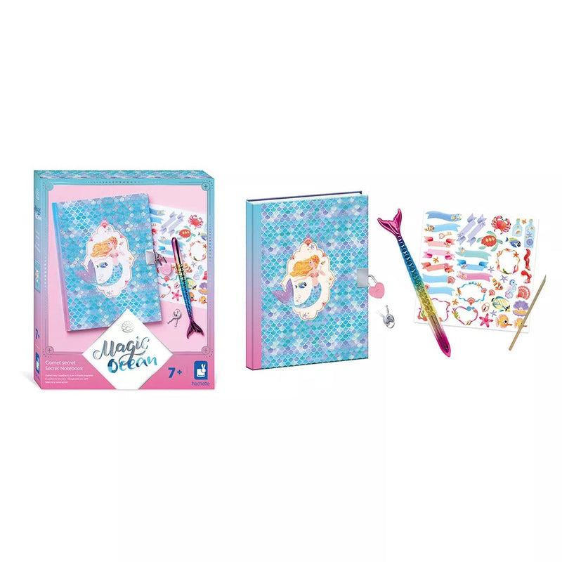 Janod - océano mágico - cuaderno secreto - 96 páginas con bolígrafo de tinta violeta