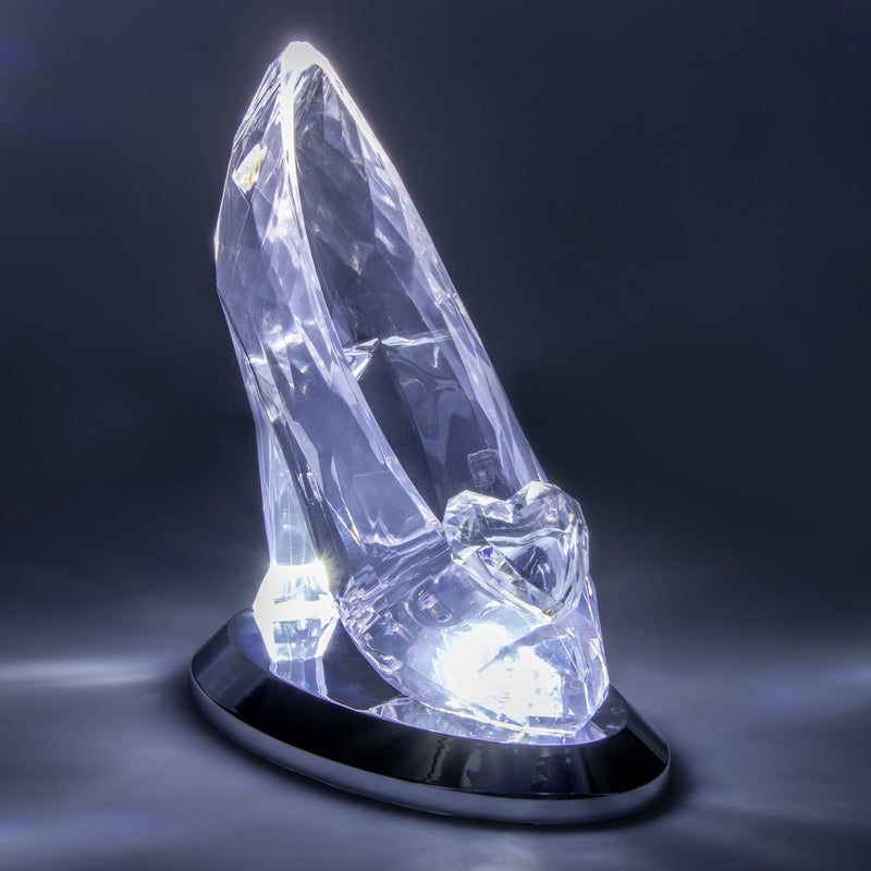Paladone Cenicienta zapatilla de cristal con luz 3D - Lámpara de princesas con licencia oficial de Disney, 19 cm, alimentada por USB o con pilas -
