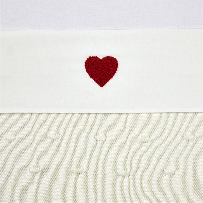Lenzuolo per culla Meyco Baby Sweet Heart - rosso - 100x150 cm - 0,3 tog