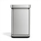 Papelera con pedal rectangular Simplehuman - 45l - tapa de plástico - con soporte para bolsas - acero inoxidable plateado