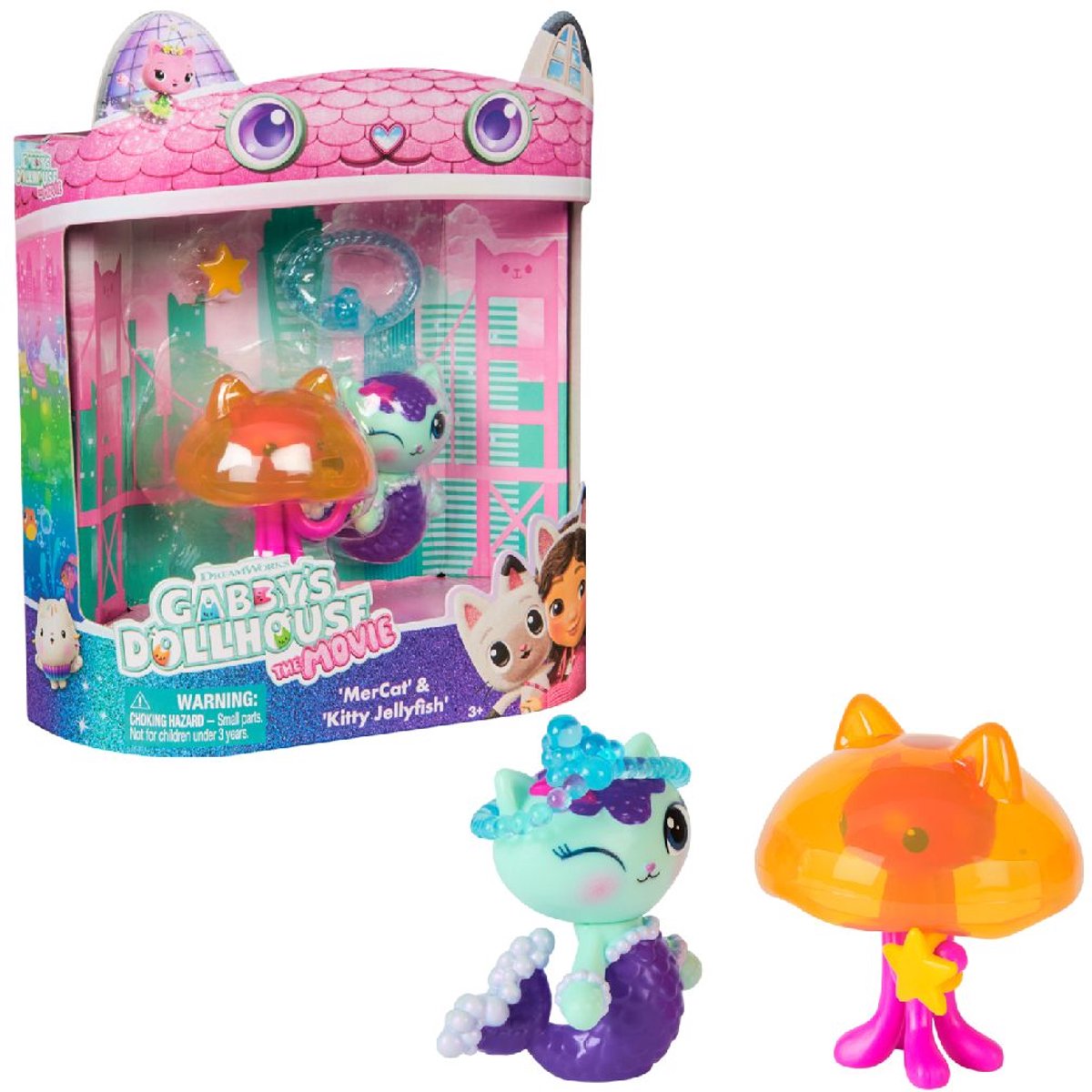 Gabby's Dollhouse La película Speel Figurs con 2 gatitos Meerminkat Jelly Kitty