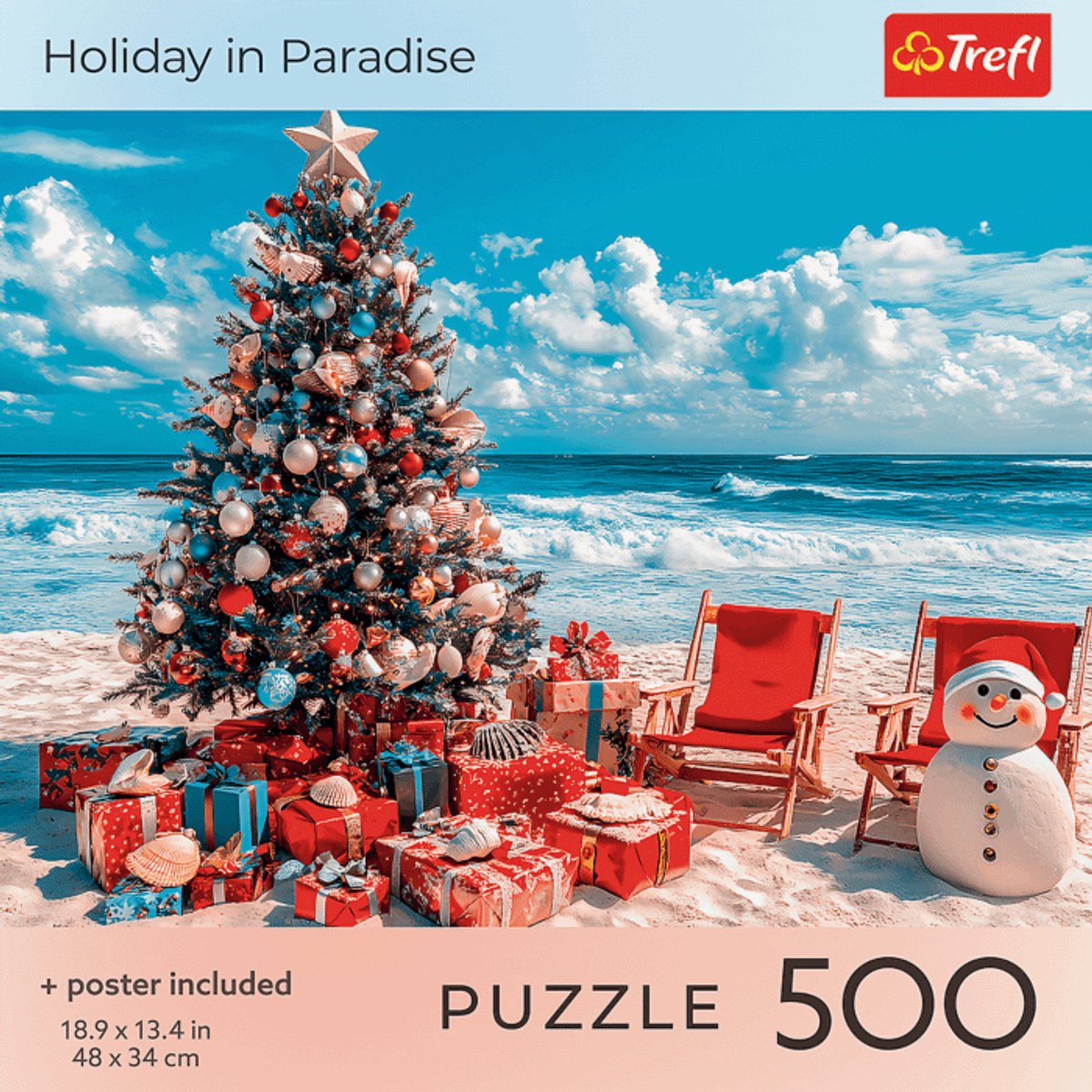 Trefl legpuzzel 500 stukjes - kerstmis holiday in paradise puzzel.