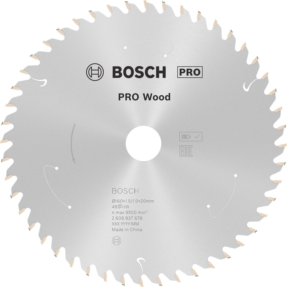 Lama per sega a batteria Bosch pro wood per seghe circolari 160 x 1,5 x 20 mm - ...
