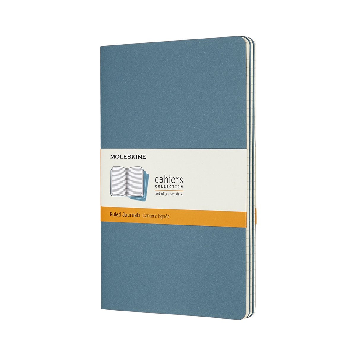Moleskine cahier journals - large - gelinieerd - blauw - set van 3