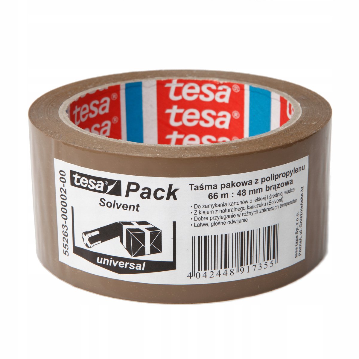 Tesa standaard bruine pakkingstape solvent 48mm x 66m