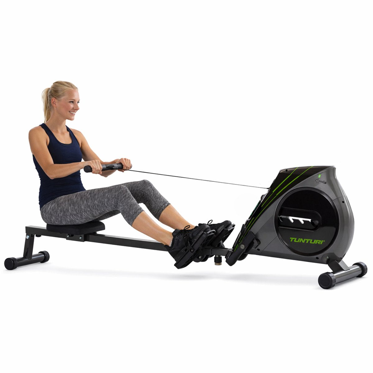 Vogatore Tunturi cardio fit r20 - pieghevole - vogatore con 4 livelli di resistenza - vogatore per casa - pieghevole