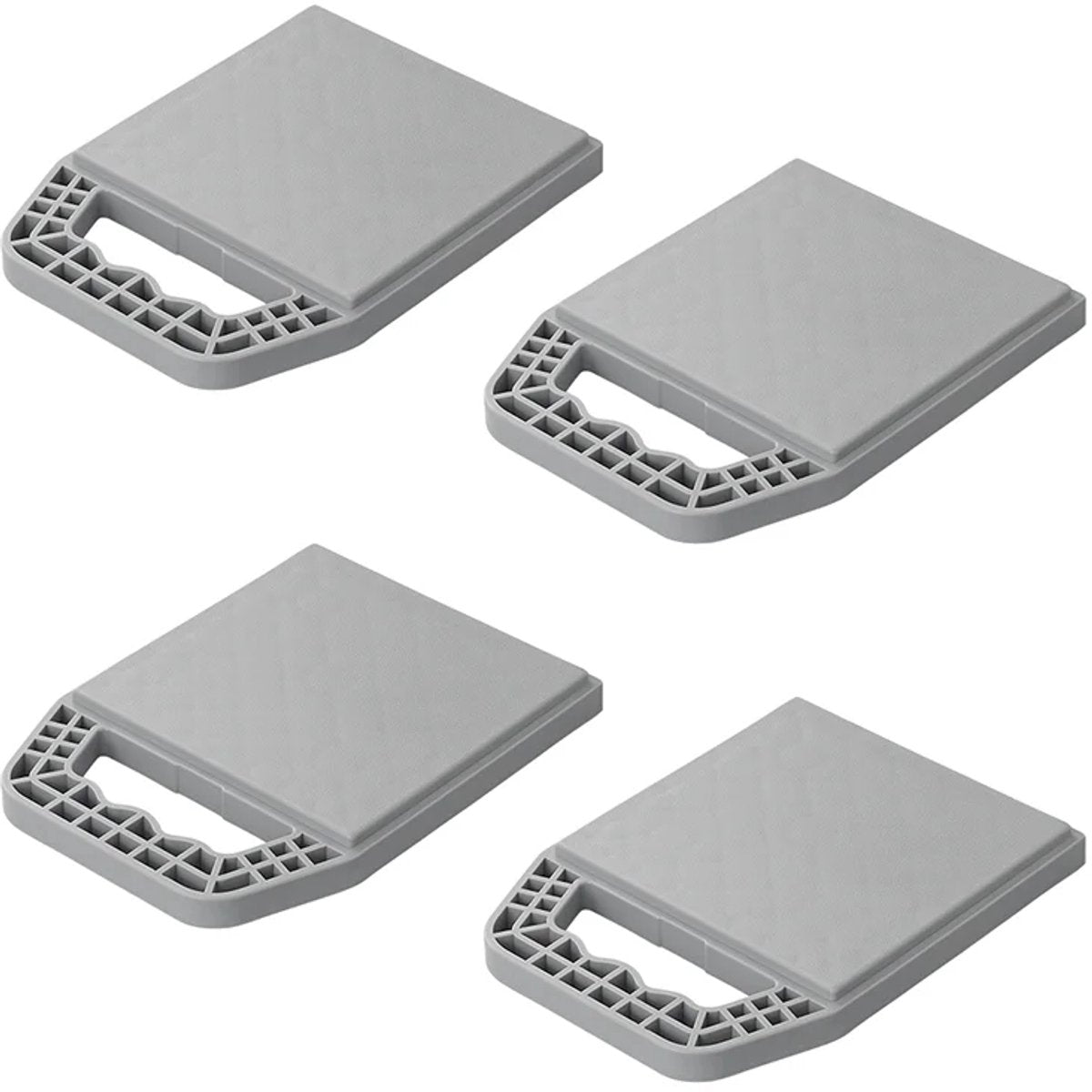 Piastre base Proplus - impilabili - con maniglia - piastra base roulotte - set da 4 pezzi - grigio