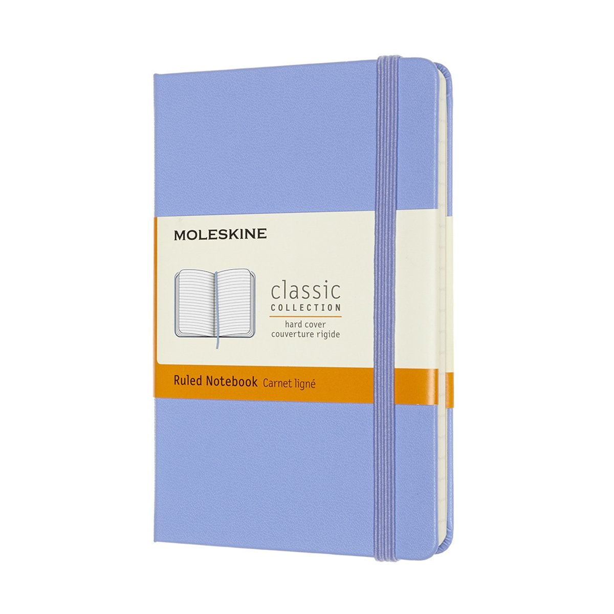 Taccuino classico Moleskine - tascabile - copertina rigida - a righe - blu ortensia