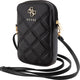 Guess cartera acolchada con logo de metal de 4 g y correa (7 pulgadas) - negro