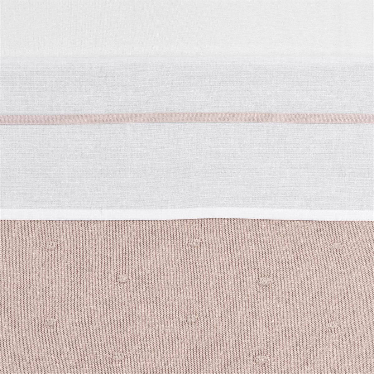 Sábana para cuna Meyco baby piping - rosa suave - 75x100cm - 0,3 tog