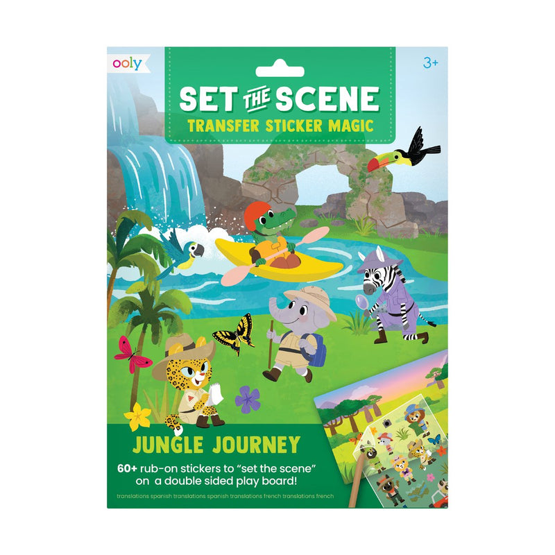 Ooly - preparar la escena - transferir pegatinas mágicas - viaje por la jungla