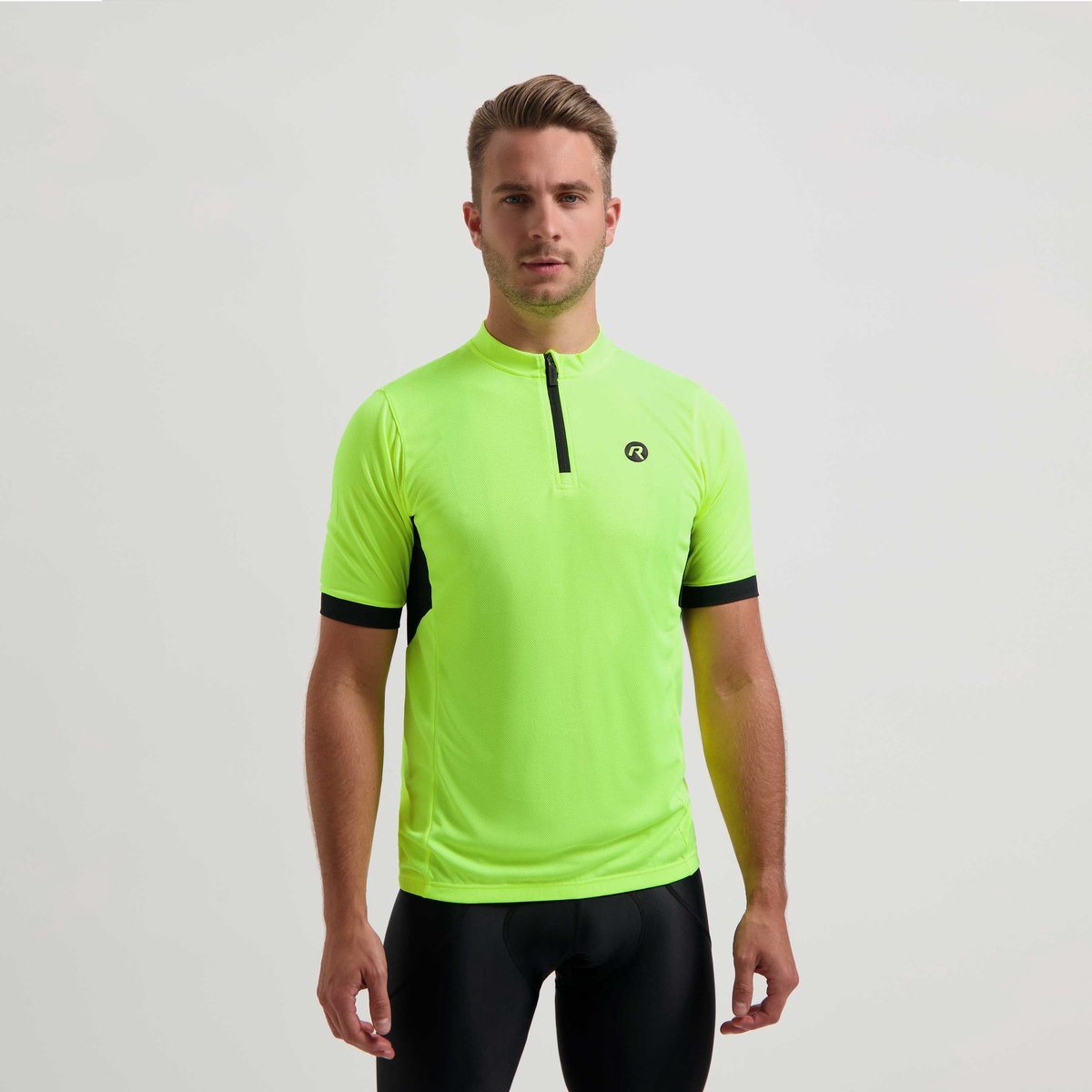 Maglia ciclismo Rogelli core uomo - maniche corte - nero giallo fluo - l