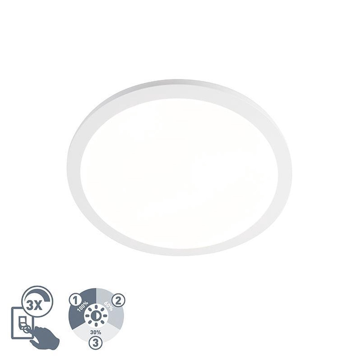 Rl live your light reality camillus - plafondlamp - wit - incl. 1x smd 22 w - verlichting omhoog en omlaag - niet dimbaar