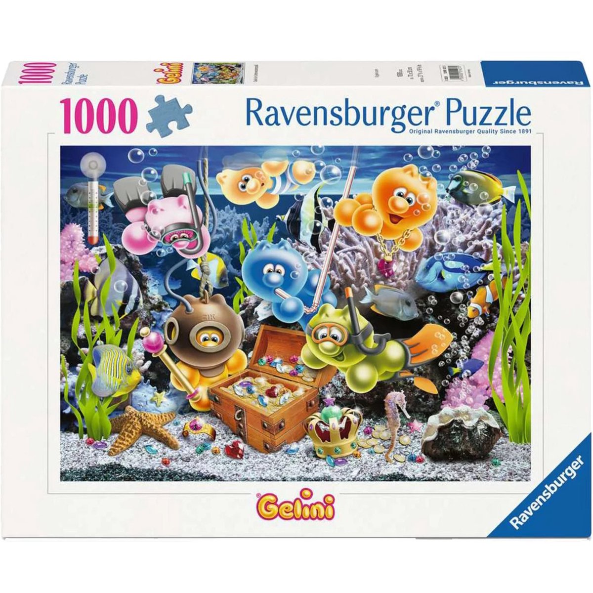 Ravensburger Puzzle Gelini Diversión Subacuática 1000 Piezas Dibujos Animados.