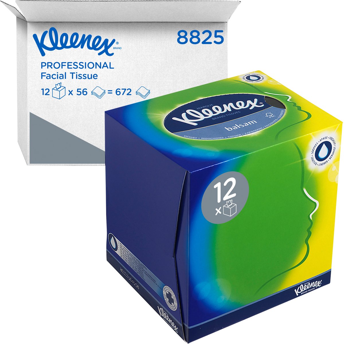 Pañuelos faciales Kleenex cubo 3 capas blanco