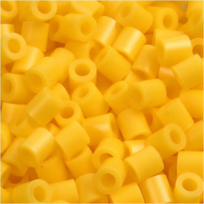 Cuentas fotográficas Nabbi, medidas 5x5 mm, medida agujero 2,5 mm, medianas, amarillo (14), 6000 piezas 1 caja
