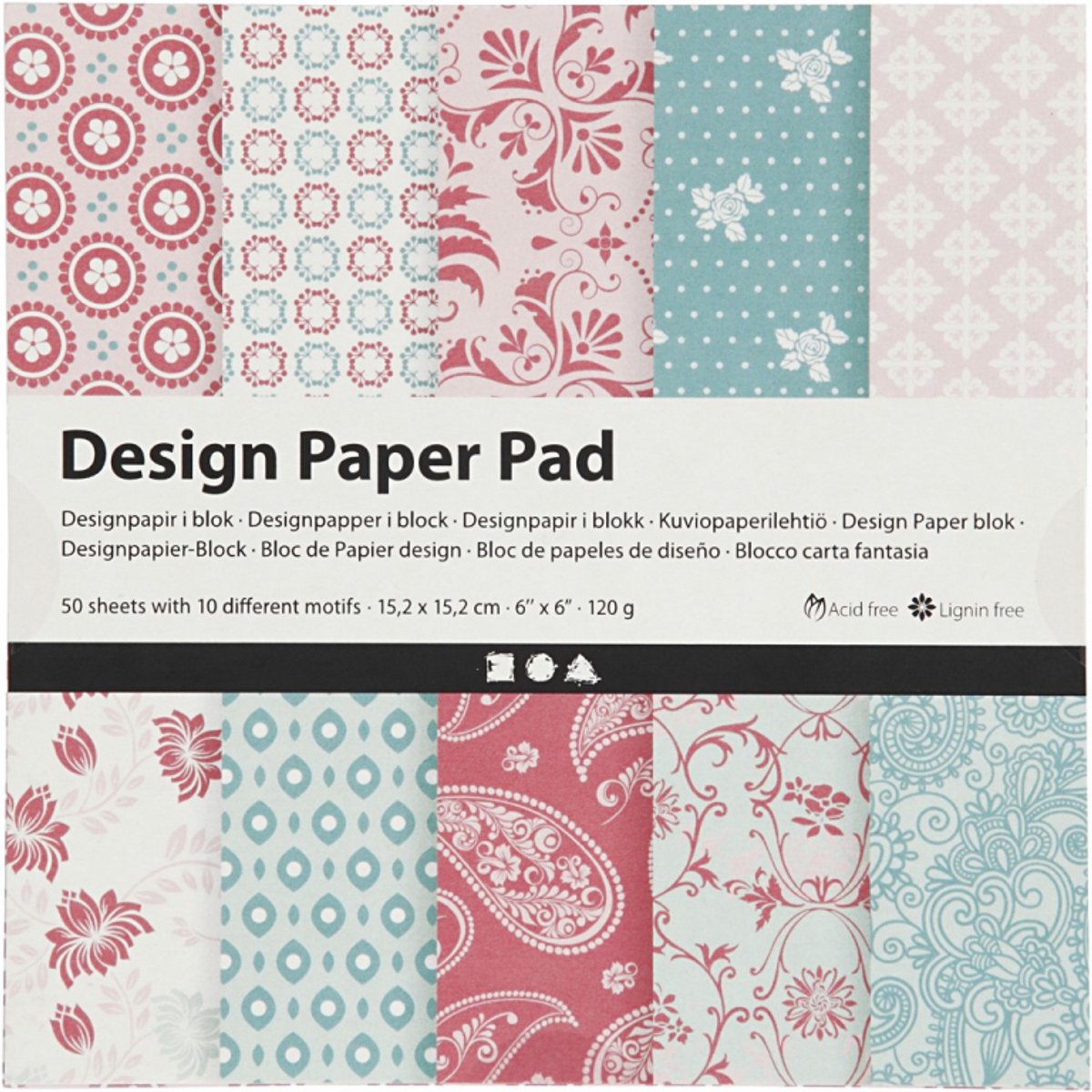 Creative Company Design Paper Block Pink, 50 fogli