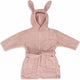 Jollein - baby badjas badstof 1-2 jaar - badjas kinderen met capuchon - wilde rose