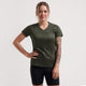 Maglia running promozionale Rogelli donna - maniche corte - verde militare - m