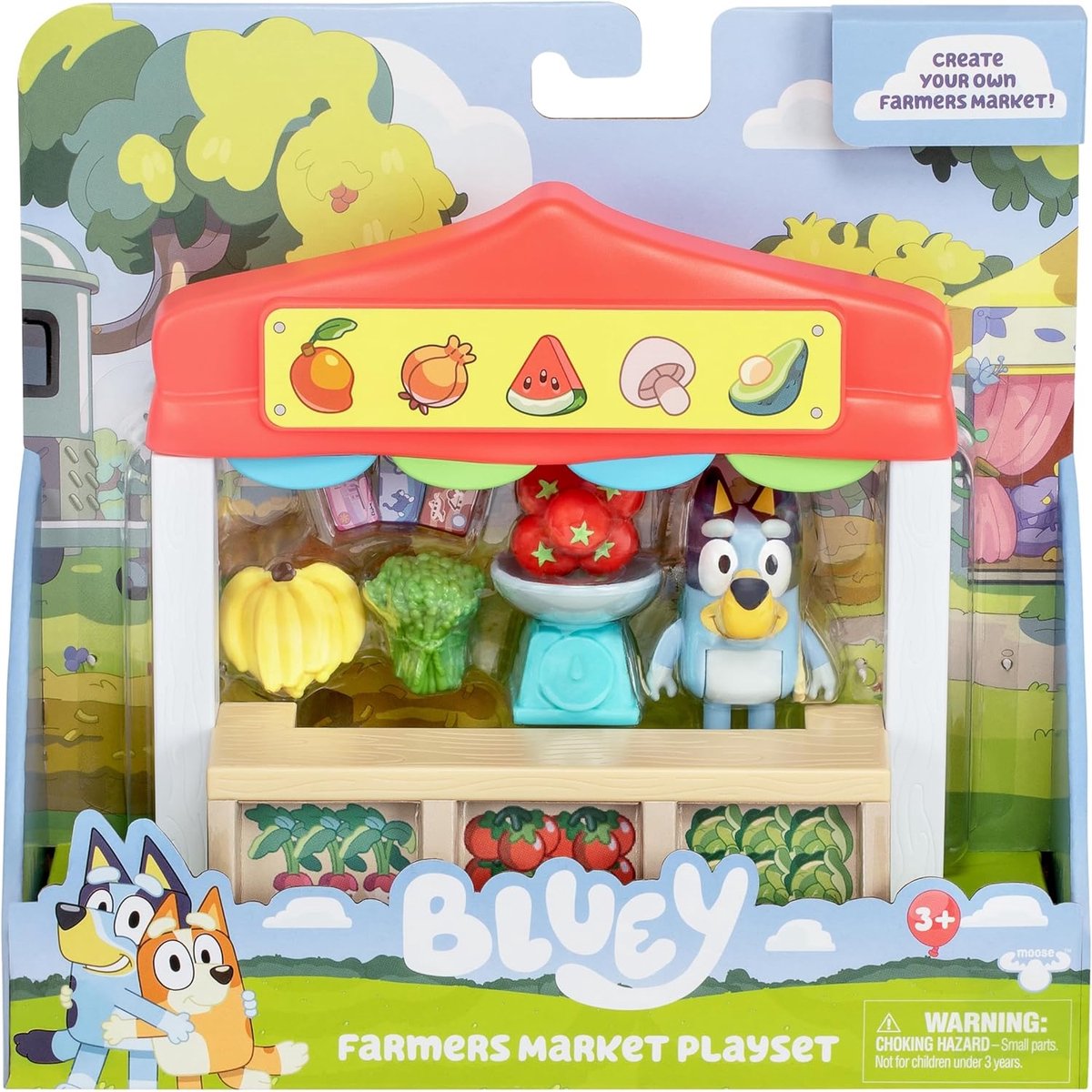 Moose juguetes bluey mercado puesto juego set - bluey - juego - niños
