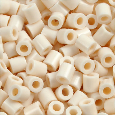 Cuentas para planchar Nabbi, medidas 5x5 mm, medida de agujero 2,5 mm, medianas, beige claro (32251), 6000 piezas 1 caja