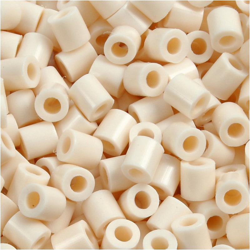 Perline termoadesive Nabbi, misura 5x5 mm, misura buco 2,5 mm, medie, beige chiaro (32251), 6000 pezzi 1 scatola