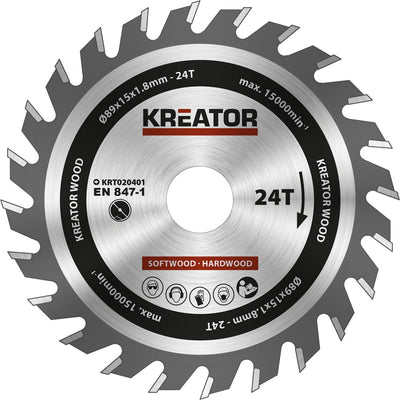Kreator - krt020401 - lama per sega circolare - ø 89x15x1,8mm 24t
