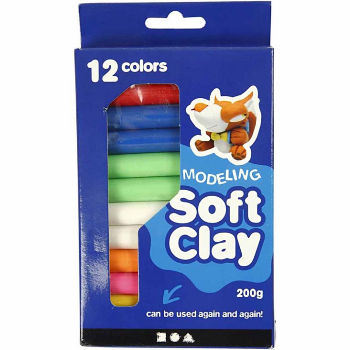 Soft clay set with various colors, 200gr.