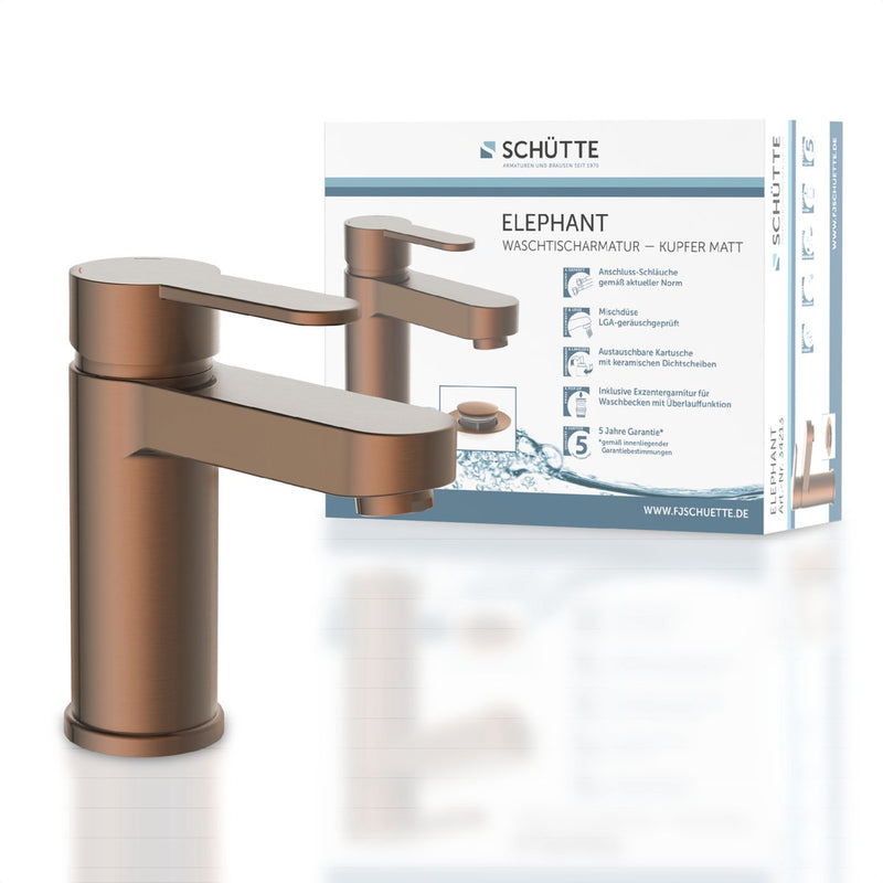 Schütte Schütte Washbasin mezclador de elefante top de cobre