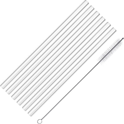 Westmark 6 glass straws, straight, incl. 1 cleaning brush, length: 20 cm, ø 0.8 cm, borosilicate glass, transparent, 62622260