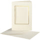 Biglietti passepartout aziendali Creativ, rettangolo con bordo dorato, formato biglietto 10,5x15 cm, formato busta 11,5x16,5 cm, bianco sporco, set da 10 1 scatola