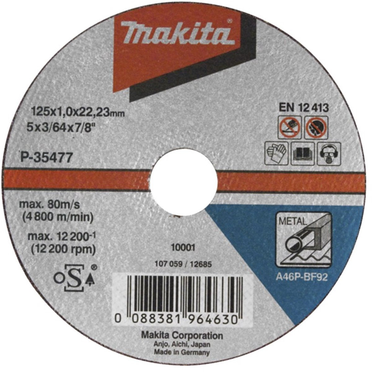 Accesorios makita disco de corte 115x2.5mm metal - a-85307 - a-85307