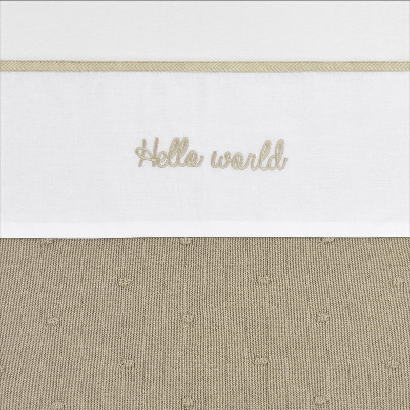Lenzuolo per culla Meyco Baby Hello World - sabbia - 75x100 cm - 0,3 tog