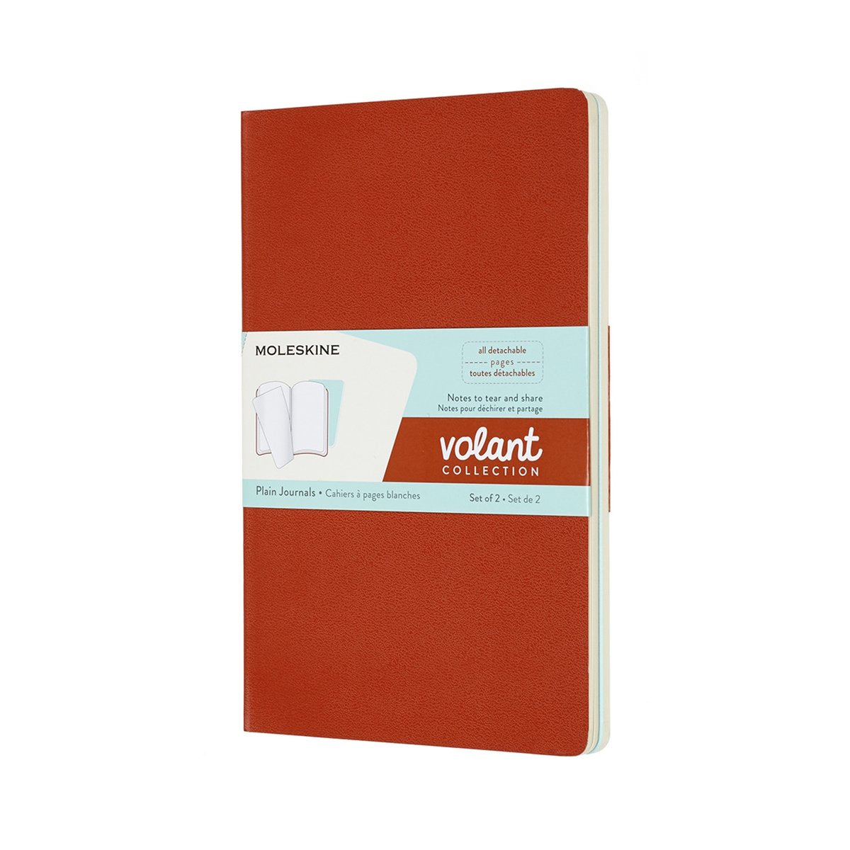 Moleskine volant journals - large - blanco - oranje blauw