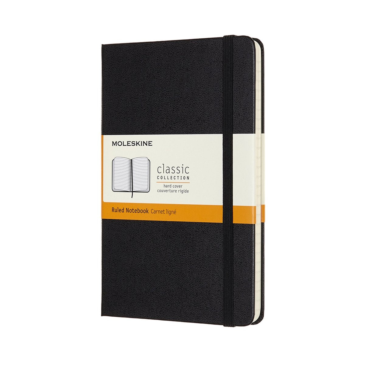 Taccuino classico Moleskine - medio - copertina rigida - a righe - nero
