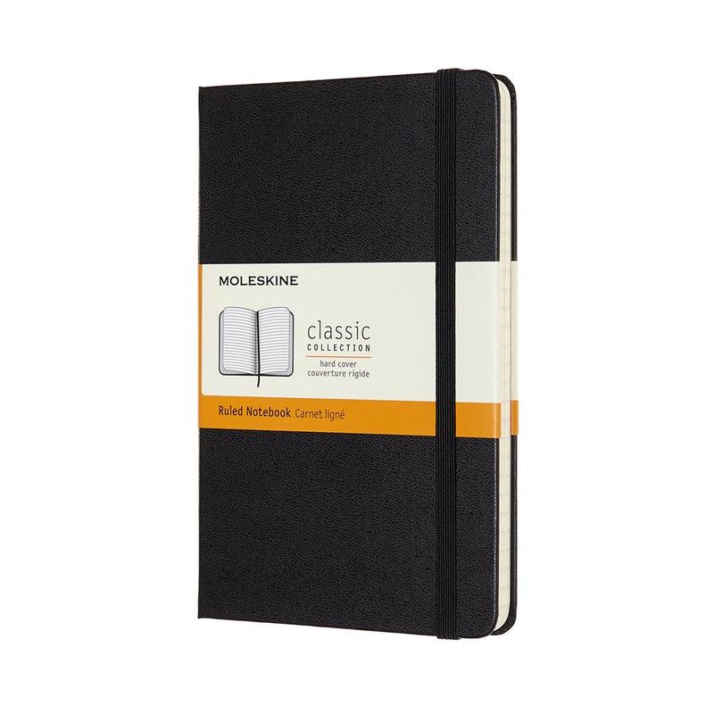 Taccuino classico Moleskine - medio - copertina rigida - a righe - nero