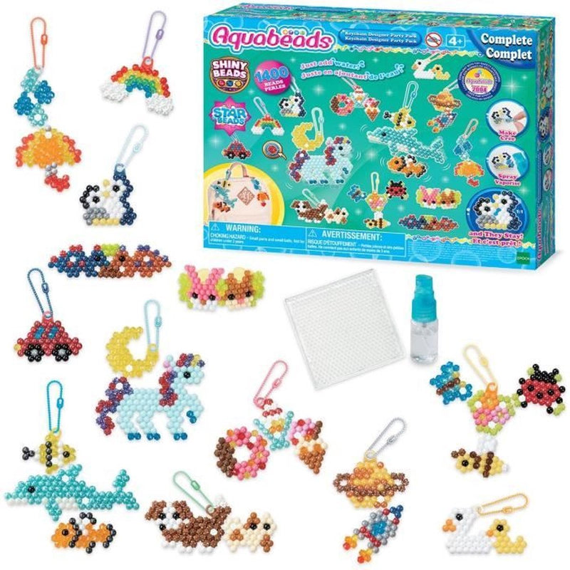 Aquabeads 35025 - il mio set completo di portachiavi e ciondoli - perline che si attaccano con l'acqua