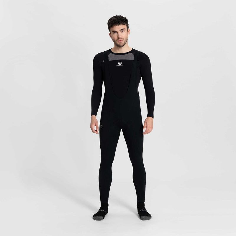 Pantaloni da ciclismo lunghi Rogelli core da uomo - camosci e bretelle - neri - s