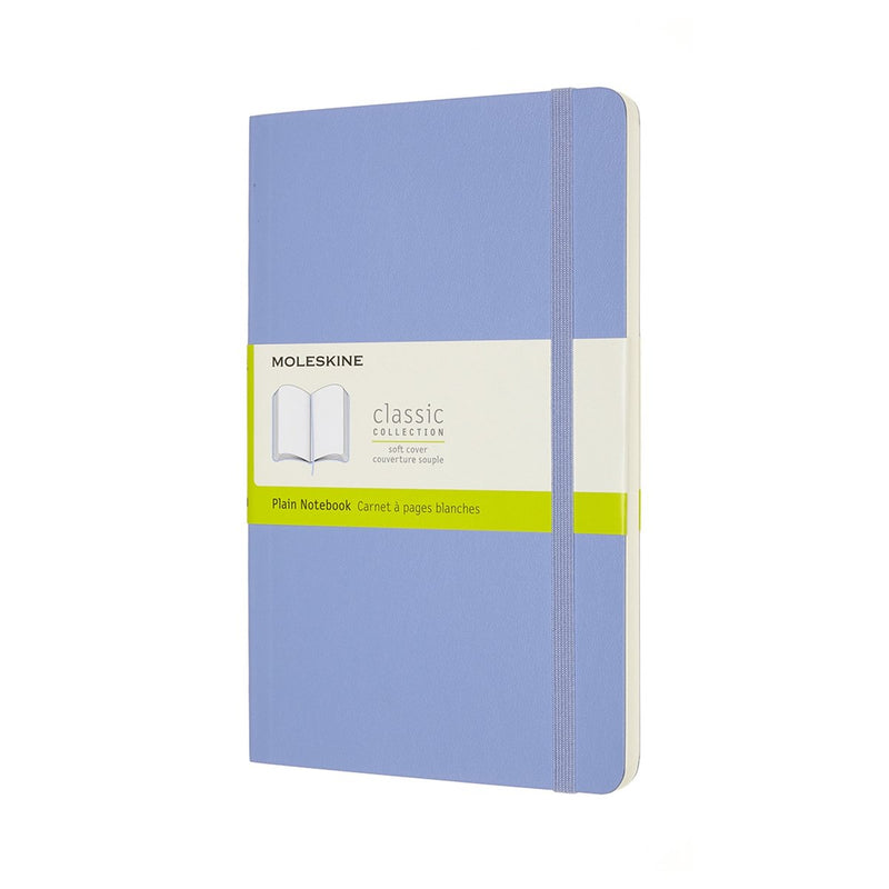 Taccuino classico Moleskine - grande - copertina morbida - vuoto - blu ortensia