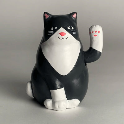 Kikkerland figura de energía solar del gato solar - gato saludando - regalo único