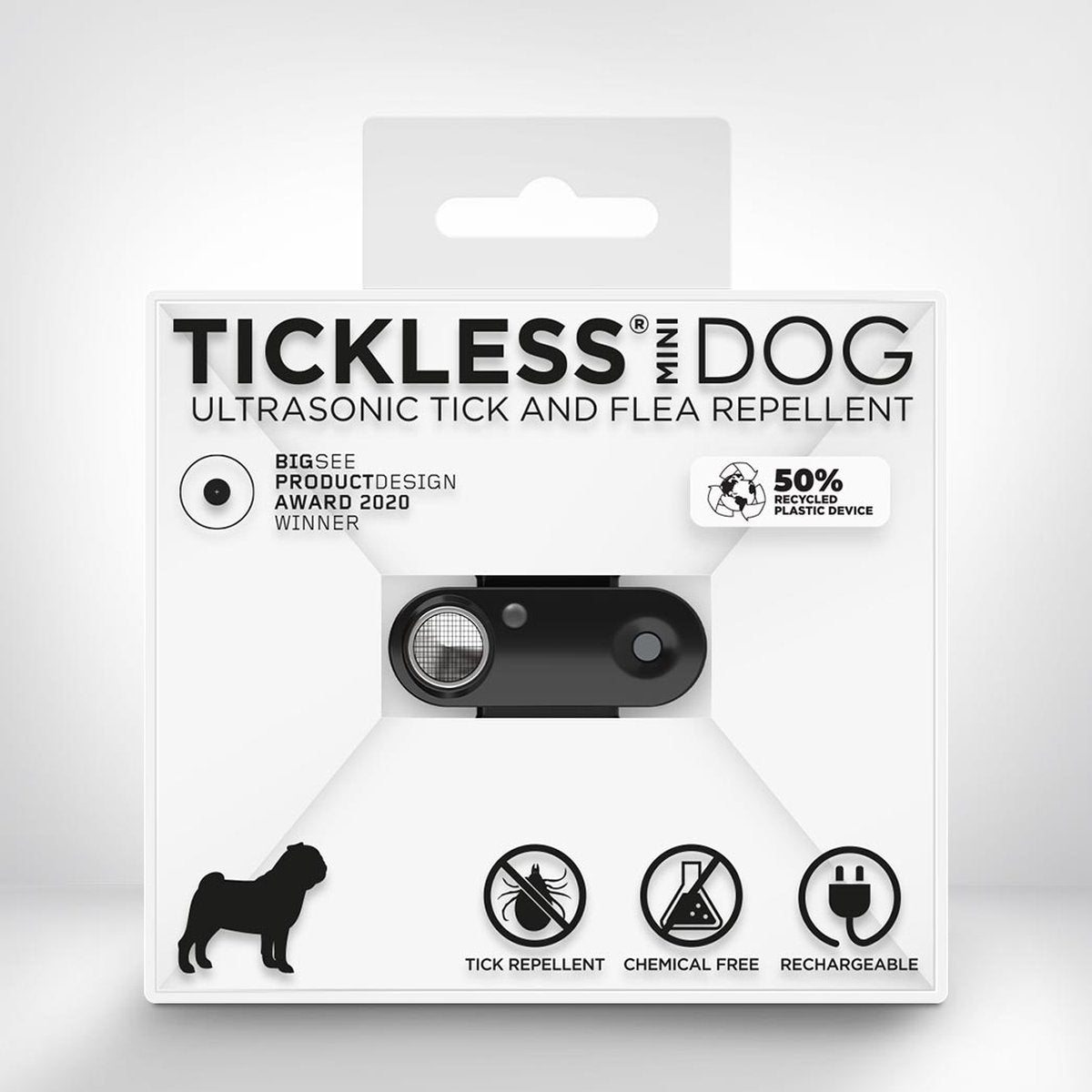 Mini cane Tickless - nero - anti zecca - ricaricabile