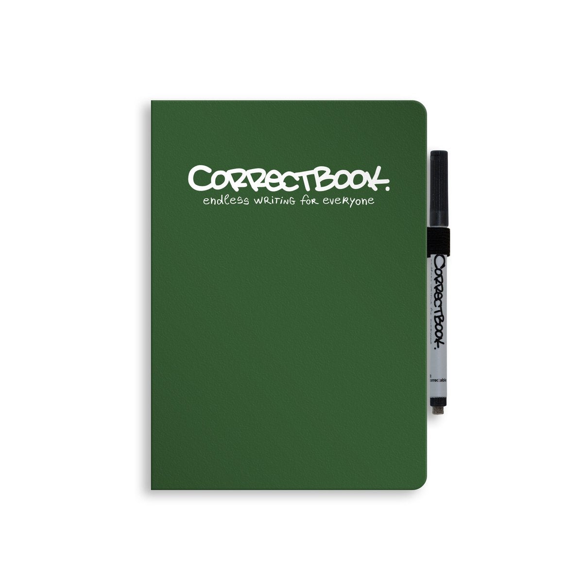 Quaderno cancellabile Correctbook A5 – verde foresta antigraffio – interni misti – quaderno riutilizzabile – inclusa salvietta per penna