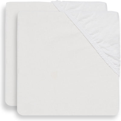 Jollein - baby hoeslaken ledikant (wit) - katoen - 2 stuks - 60x120cm