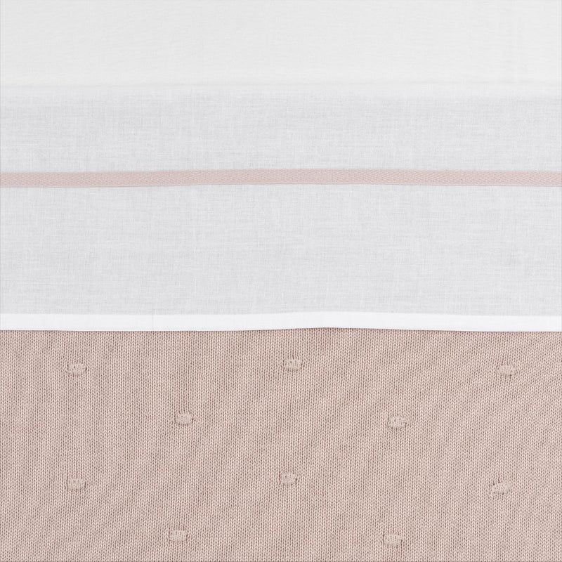 Lenzuolo per culla Meyco Baby Piping - rosa tenue - 75x100 cm - 0,3 tog