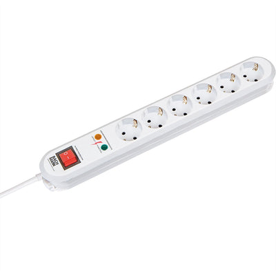 Bachmann smart power strip 6x earthed contact, switch, overvoltage protection, white, 1.5 m