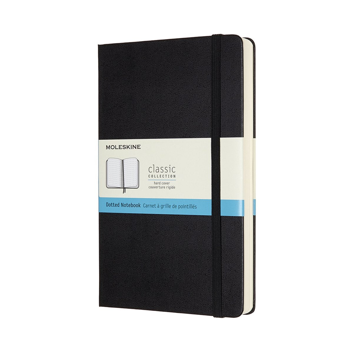 Cuaderno clásico Moleskine - ampliado - grande - tapa dura - punteado - negro