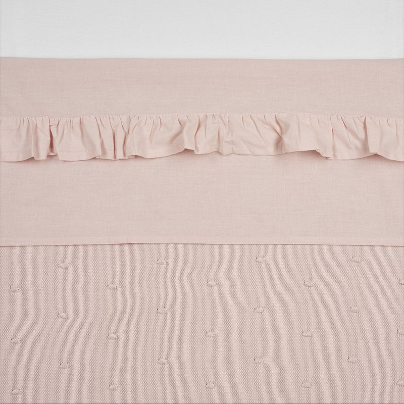Meyco baby ruffle wieglaken - soft pink - 75x100cm - 0.3 tog