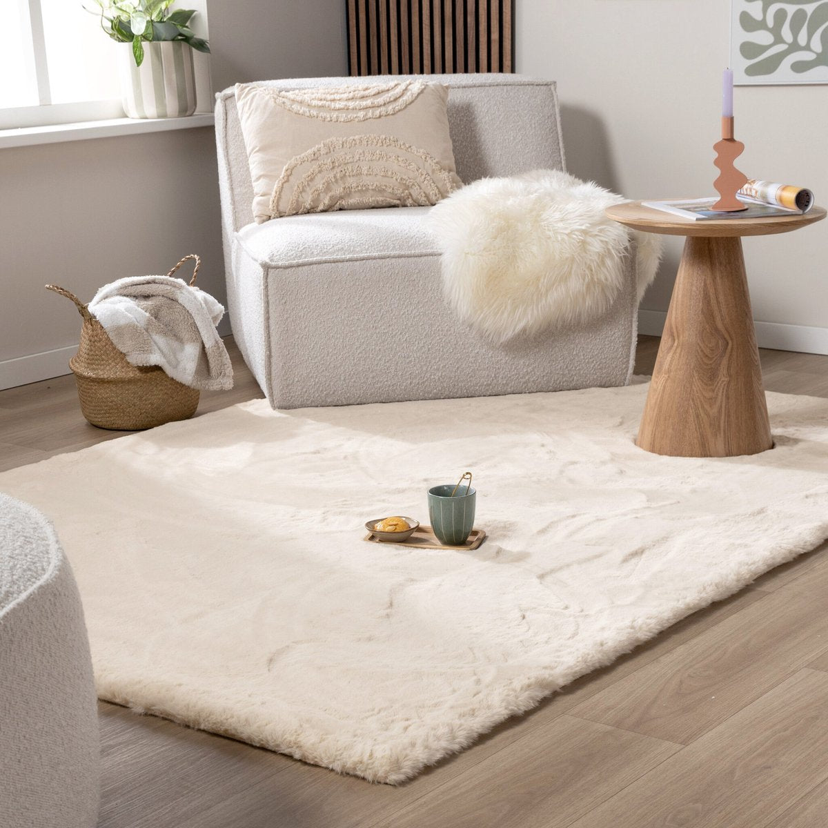 Sin marca sin marca natural. alfombra suave de pelo largo - crema cómoda suprema - 160x230cm